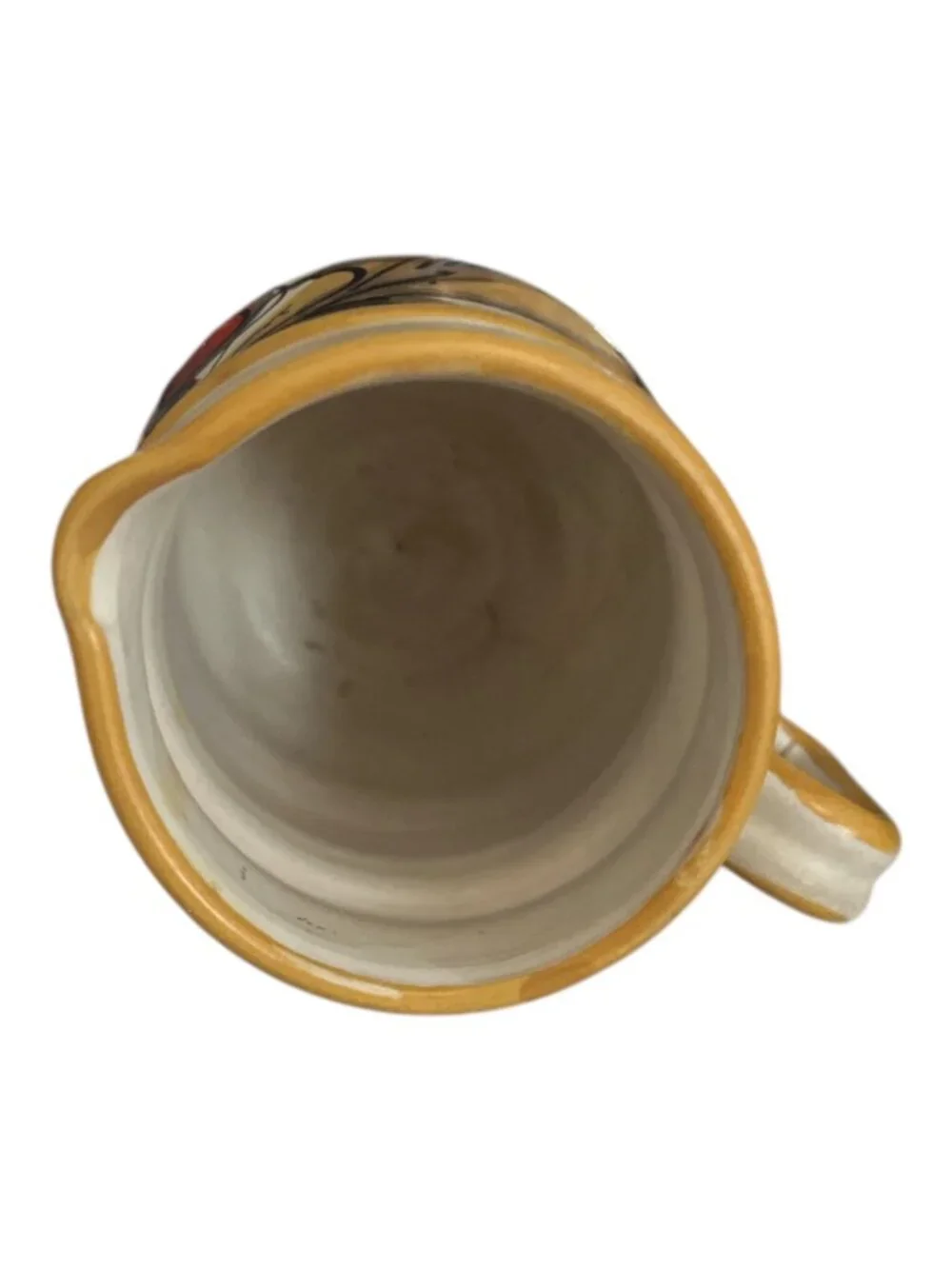 Vintage Italian Hand Painted Creamer Pitcher Floral Mid Century Italy Pottery